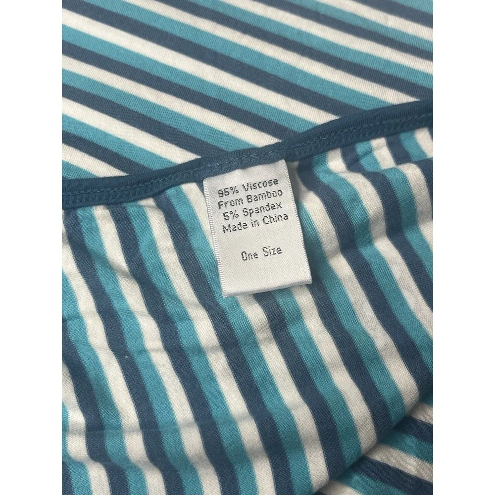 Kickee‎ Pants Swaddle Blanket Blue White Stripe